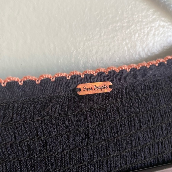 Free People Women’s Wind Willow Embroidered Bohemian Mini Dress Black  - Size L - Picture 5 of 16